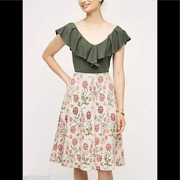Anthropologie CECILIA PRADO meadowlark Floral Sweater Skirt NWT Sz Large - Picture 1 of 6